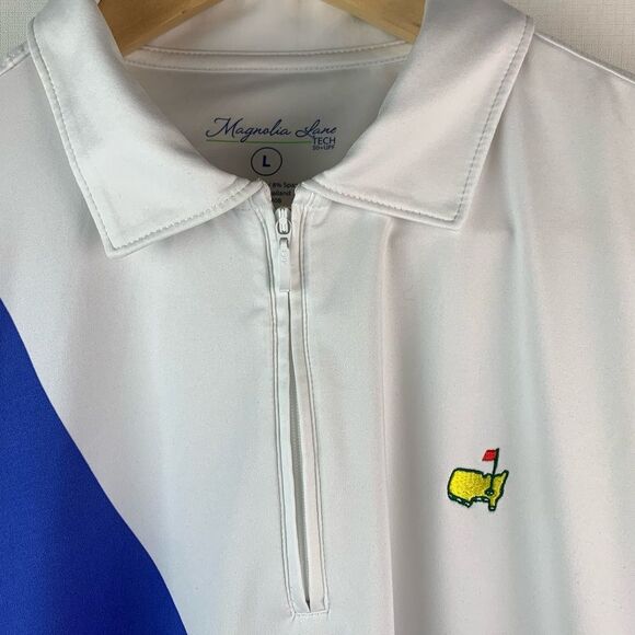 Magnolia Lane Masters Golf Shirt Womens L Short Sleeve 1/4 zip Color Block Top - Picture 5 of 9